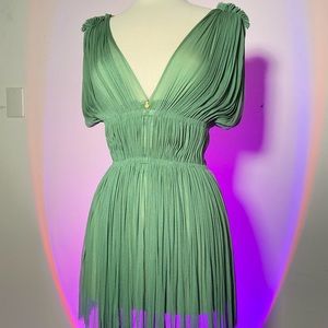 ELENA MAKRI MYKONOS silk green mini dress NWOT